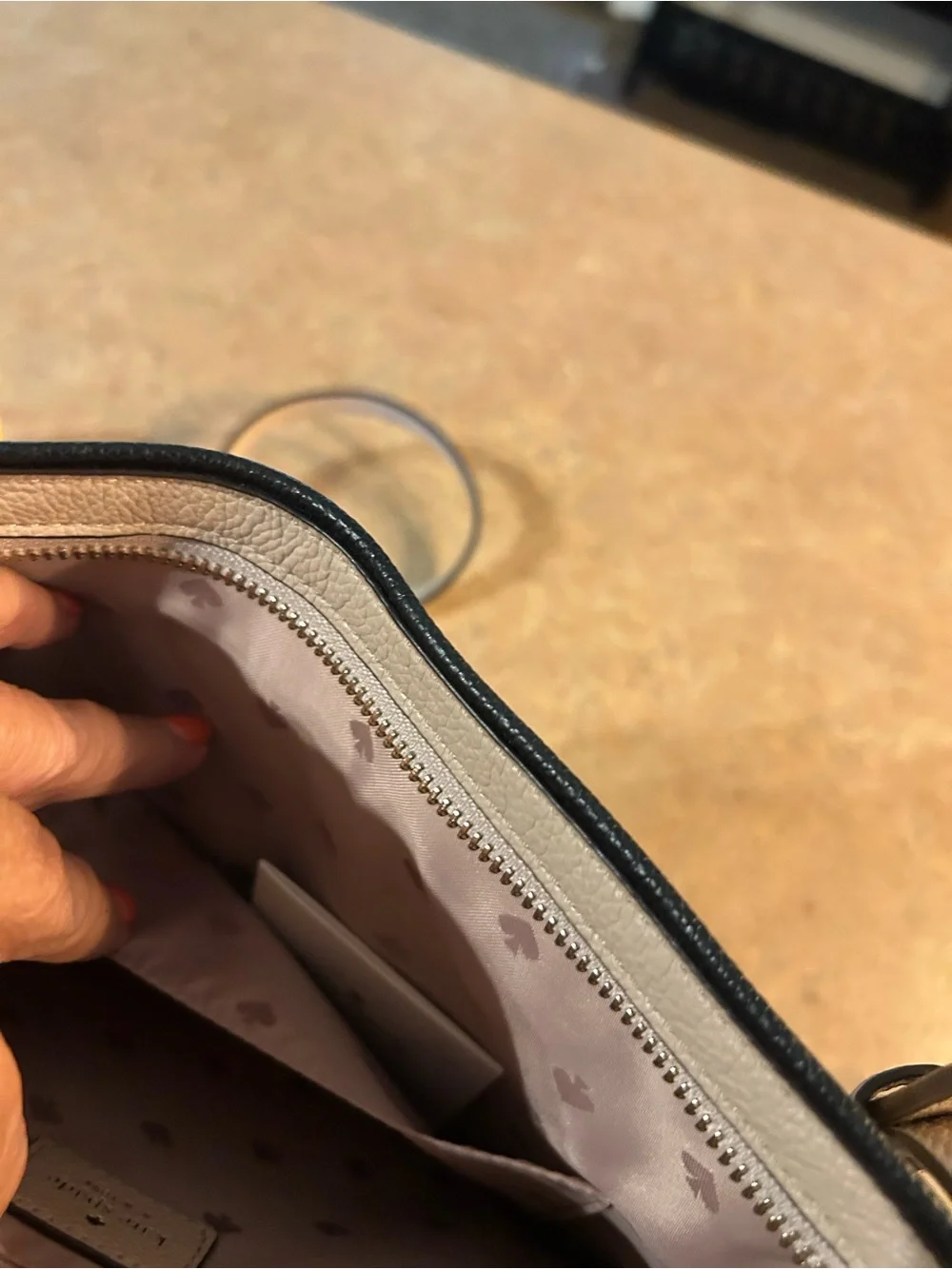 kate spade Blush Crossbody with Black Trim and Tassel